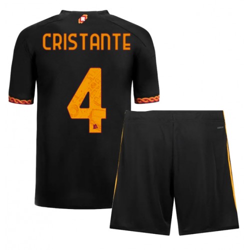 Fotbalové Dres AS Roma Bryan Cristante #4 Dětské Alternativní 2023-24 Krátký Rukáv (+ trenýrky)